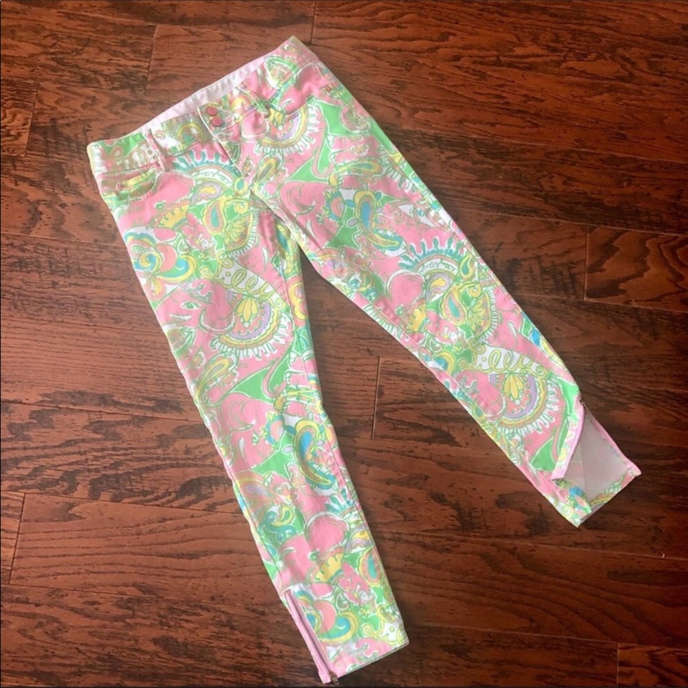 LILLY PULITZER “WORTH” SKINNY JEANS W/ ANKLE ZIPPERS - Picture 6 of 13